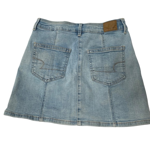 Lot of 2 American Eagle Dark Stretch Jean Shorts Light Denim A-line Mini Skirt 4 - Picture 11 of 11